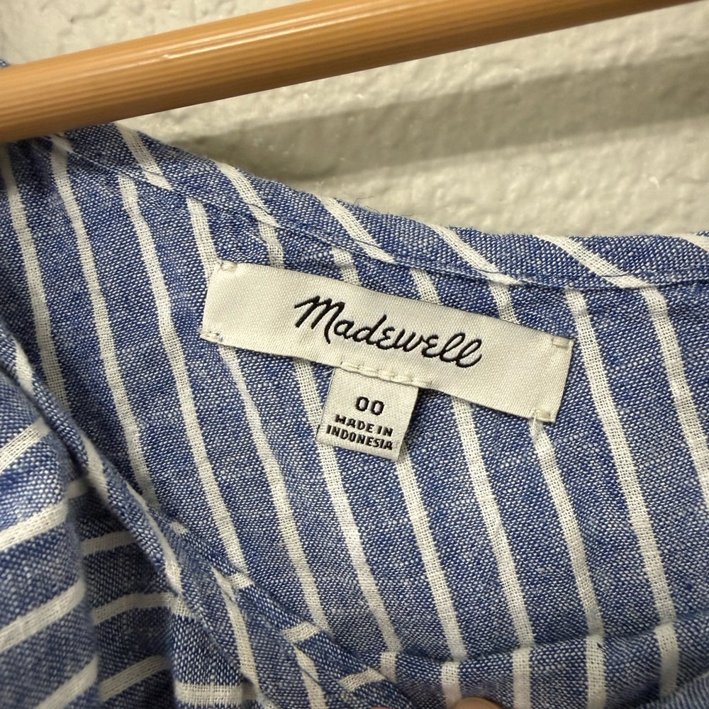 Madewell Striped Ruffle Off-Shoulder Top - Picture 3 of 4